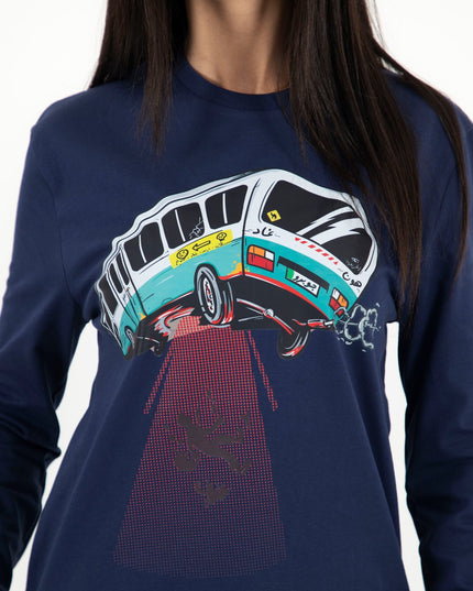 UFO Bus | Premium T-shirt Unisex Longsleeve Basic Cut - Premium T-shirt Unisex Longsleeve Basic Cut - Jobedu Jordan