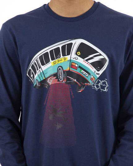 UFO Bus | Premium T-shirt Unisex Longsleeve Basic Cut - Premium T-shirt Unisex Longsleeve Basic Cut - Jobedu Jordan