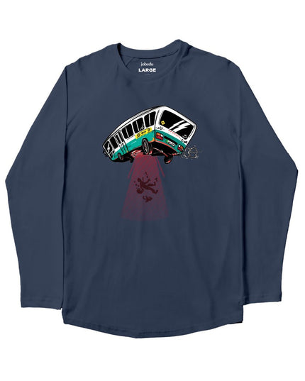 UFO Bus | Premium T-shirt Unisex Longsleeve Basic Cut - Premium T-shirt Unisex Longsleeve Basic Cut - Jobedu Jordan