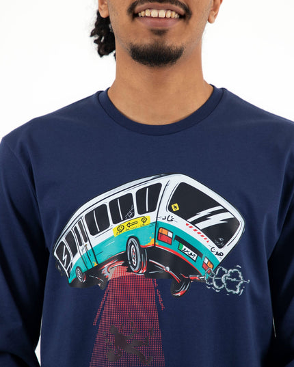 UFO Bus | Premium T-shirt Unisex Longsleeve Basic Cut - Premium T-shirt Unisex Longsleeve Basic Cut - Jobedu Jordan