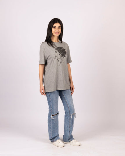 Um Kalthoum | Basic Cut T-shirt - Graphic T-Shirt - Unisex - Jobedu Jordan