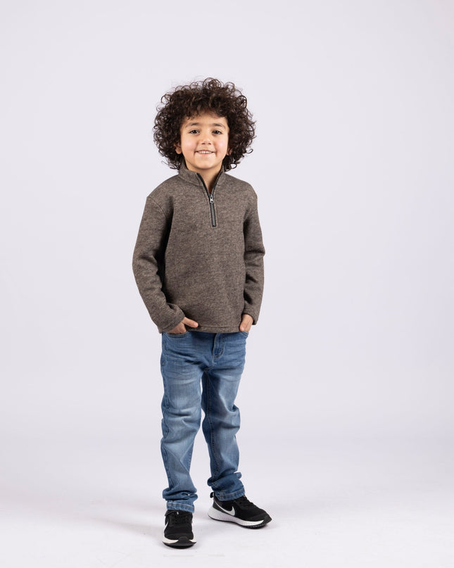 29 Carob | Kids Quarter Zip Sweater - Kids Quarter Zip Sweater - Jobedu Jordan