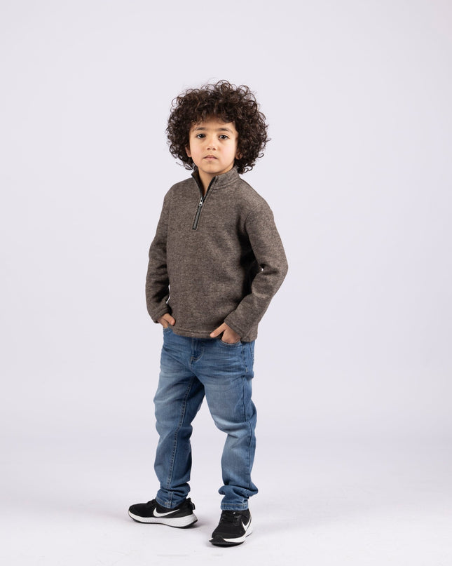 29 Carob | Kids Quarter Zip Sweater - Kids Quarter Zip Sweater - Jobedu Jordan