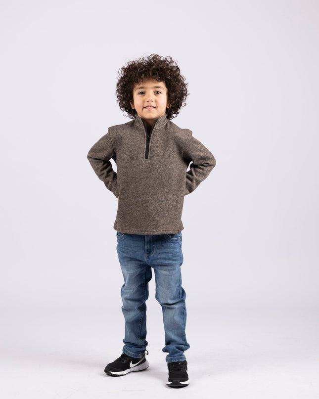 29 Carob | Kids Quarter Zip Sweater - Kids Quarter Zip Sweater - Jobedu Jordan