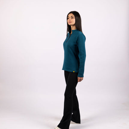 60 Blue Sapphire | Women Quarter Zip Sweater - Women Quarter Zip Sweater - Jobedu Jordan