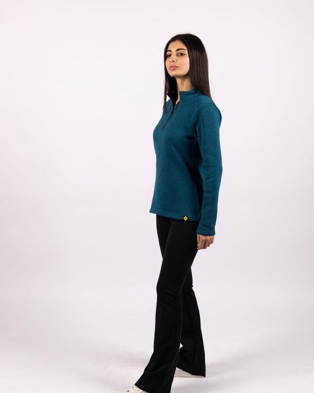 60 Blue Sapphire | Women Quarter Zip Sweater - Women Quarter Zip Sweater - Jobedu Jordan