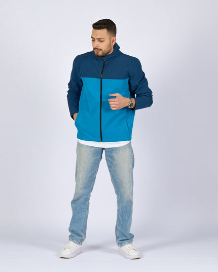 Aqua Blue - Navy Blue | Adult Hooded Winterproof Jacket - Jackets - Jobedu Jordan