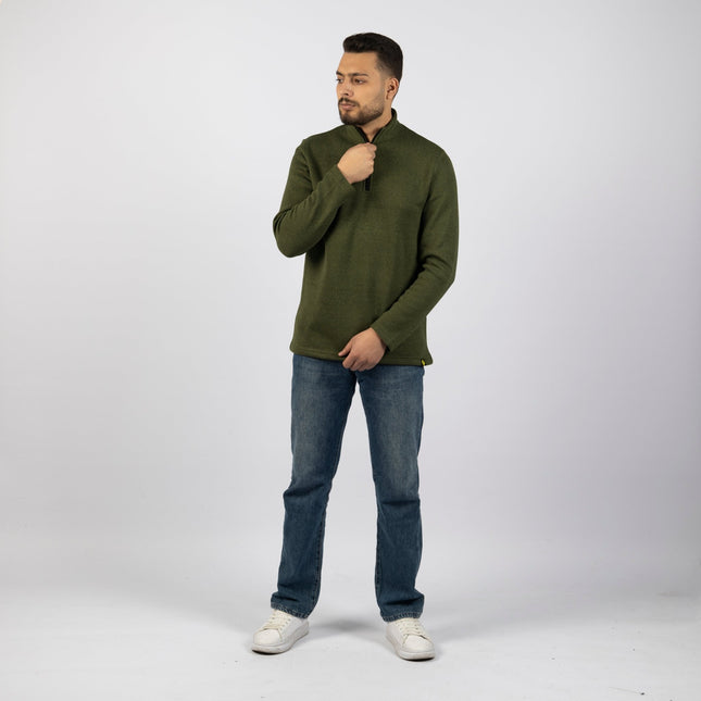 Army Green | Adult Quarter Zip Sweater - Adult Quarter Zip Sweater - Jobedu Jordan