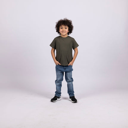 Army Green | Kid's Basic Cut T-shirt - Basic T-Shirt - Kids - Jobedu Jordan
