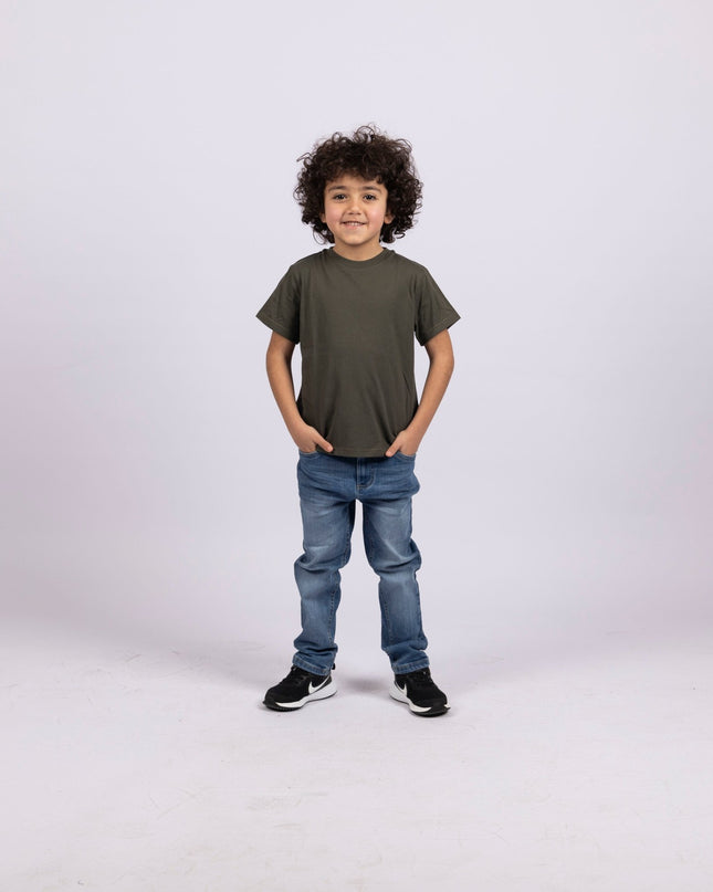 Army Green | Kid's Basic Cut T-shirt - Basic T-Shirt - Kids - Jobedu Jordan