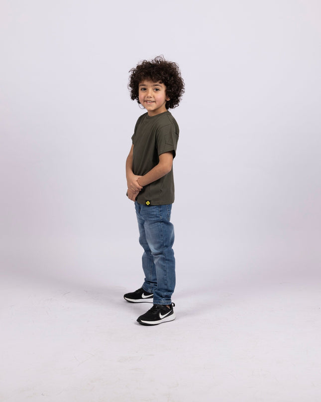 Army Green | Kid's Basic Cut T-shirt - Basic T-Shirt - Kids - Jobedu Jordan