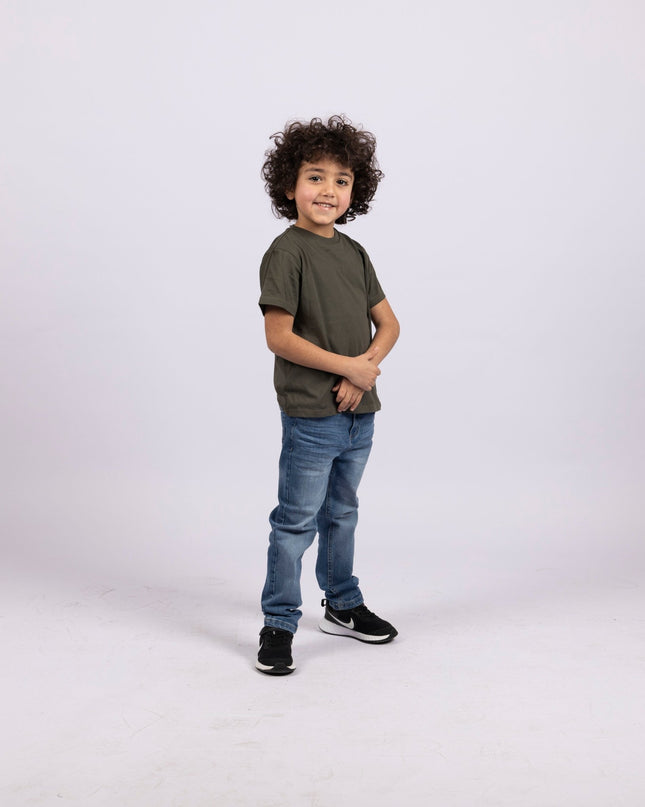 Army Green | Kid's Basic Cut T-shirt - Basic T-Shirt - Kids - Jobedu Jordan