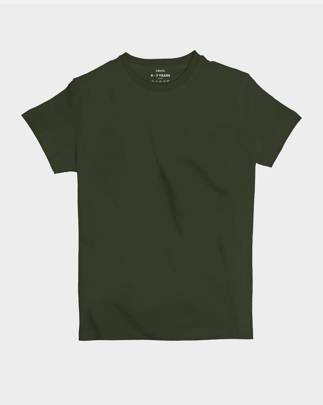 Army Green | Kid's Basic Cut T-shirt - Basic T-Shirt - Kids - Jobedu Jordan