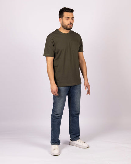 Army Green | Pocket Adult Tshirt - Basic Pocket Adult Tshirt - Jobedu Jordan