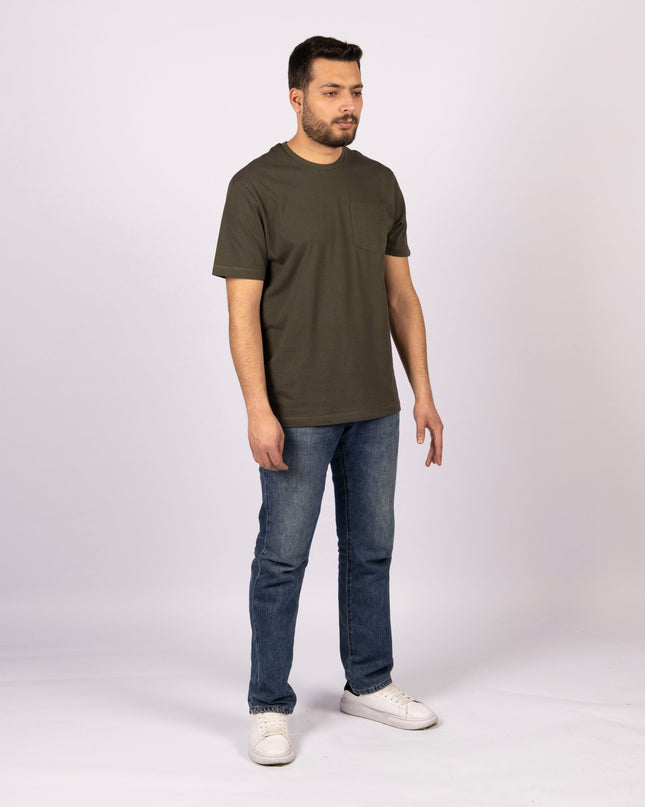 Army Green | Pocket Adult Tshirt - Basic Pocket Adult Tshirt - Jobedu Jordan