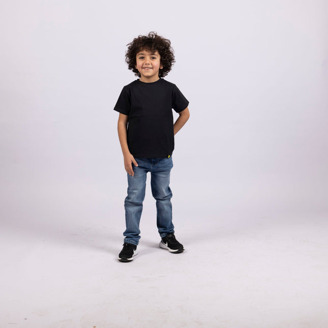 Black | Kid's Basic Cut T-shirt - Basic T-Shirt - Kids - Jobedu Jordan