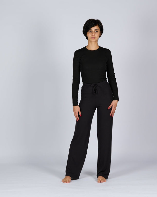 Black Soot | Women Ribbed Long Sleeve T-shirt - Ribbed Long Sleeve T-shirt - Jobedu Jordan