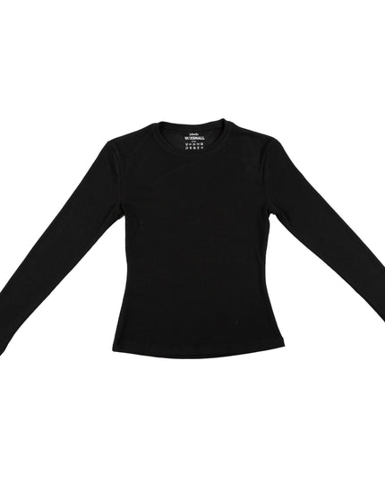 Black Soot | Women Ribbed Long Sleeve T-shirt - Ribbed Long Sleeve T-shirt - Jobedu Jordan