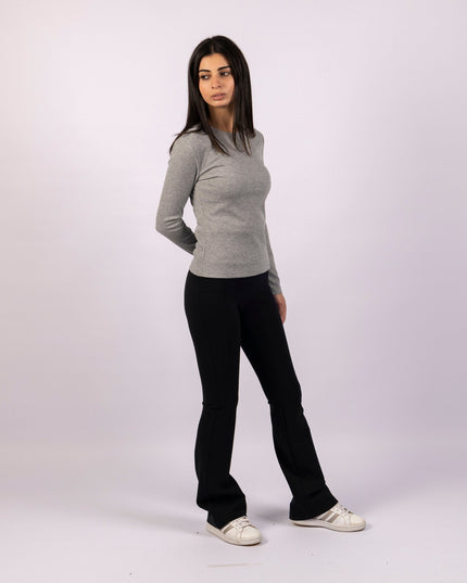 Black | Women Flare Leggings - Women Flare Leggings - Jobedu Jordan