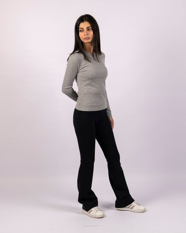Black | Women Flare Leggings - Women Flare Leggings - Jobedu Jordan