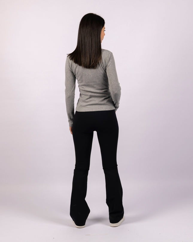 Black | Women Flare Leggings - Women Flare Leggings - Jobedu Jordan