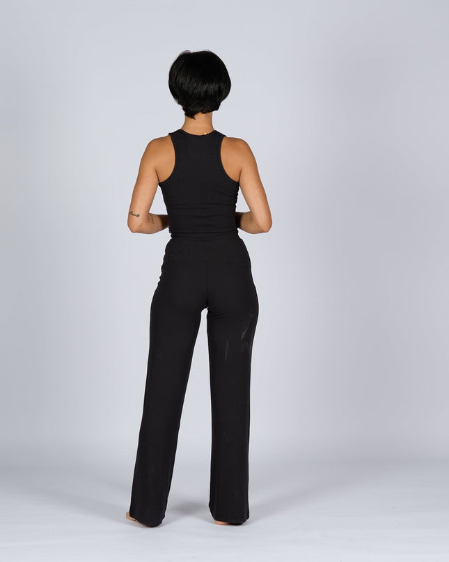 Black | Women Ribbed Tank Top T-Shirt - Ribbed Tank Top T- Shirt - Jobedu Jordan
