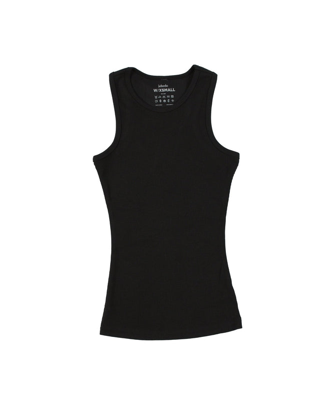 Black | Women Ribbed Tank Top T-Shirt - Ribbed Tank Top T- Shirt - Jobedu Jordan
