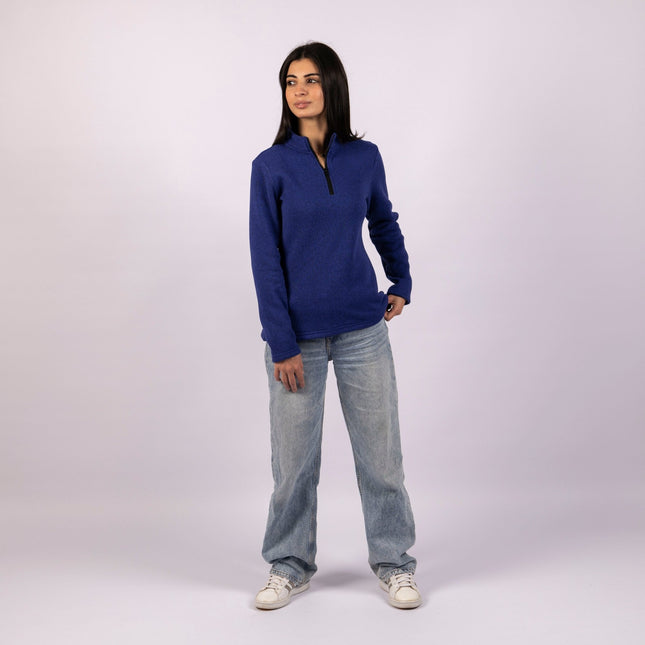 Braves Navy | Women Quarter Zip Sweater - Women Quarter Zip Sweater - Jobedu Jordan