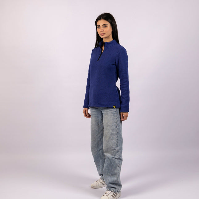 Braves Navy | Women Quarter Zip Sweater - Women Quarter Zip Sweater - Jobedu Jordan