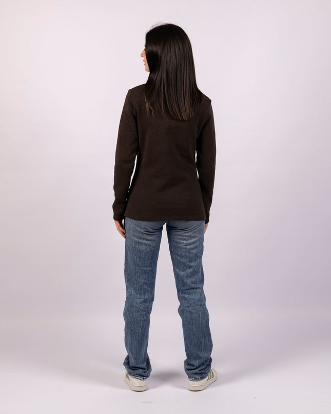 Carob | Women Quarter Zip Sweater - Women Quarter Zip Sweater - Jobedu Jordan