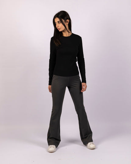 Charcoal Heather | Women Flare Leggings - Women Flare Leggings - Jobedu Jordan