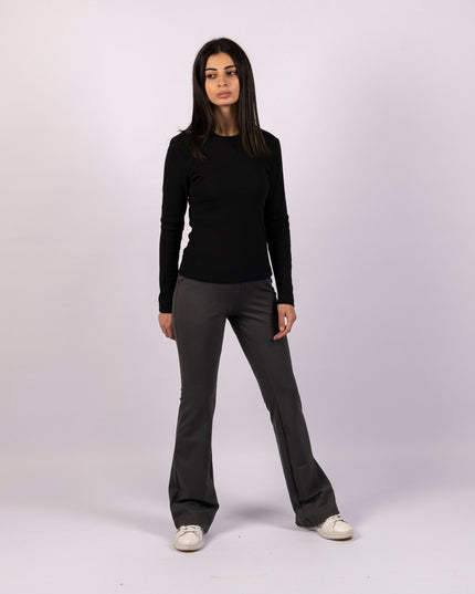 Charcoal Heather | Women Flare Leggings - Women Flare Leggings - Jobedu Jordan
