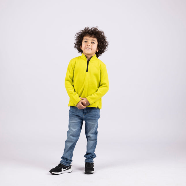 Chartreuse | Kids Quarter Zip Sweater - Kids Quarter Zip Sweater - Jobedu Jordan