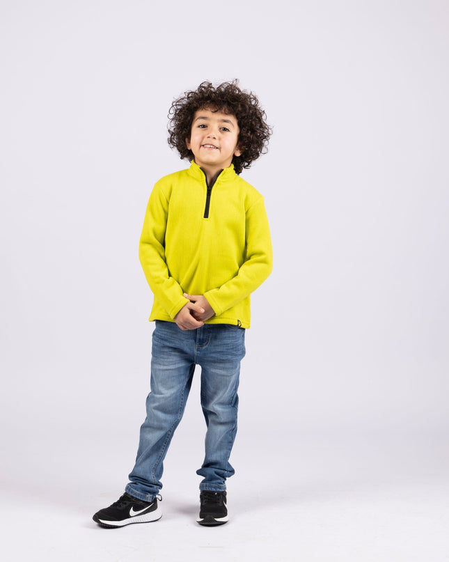 Chartreuse | Kids Quarter Zip Sweater - Kids Quarter Zip Sweater - Jobedu Jordan