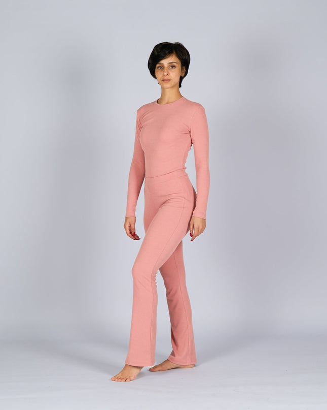 Coral Castle | Women Ribbed Long Sleeve T-shirt - Ribbed Long Sleeve T-shirt - Jobedu Jordan