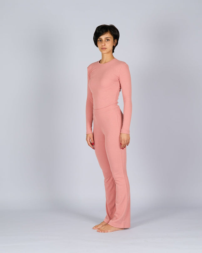 Coral Castle | Women Ribbed Long Sleeve T-shirt - Ribbed Long Sleeve T-shirt - Jobedu Jordan