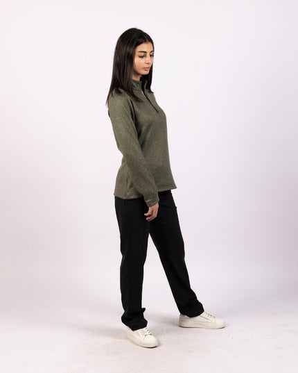 Crocodile | Women Quarter Zip Sweater - Women Quarter Zip Sweater - Jobedu Jordan