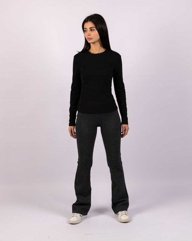 Dark Charcoal | Women Flare Leggings - Women Flare Leggings - Jobedu Jordan