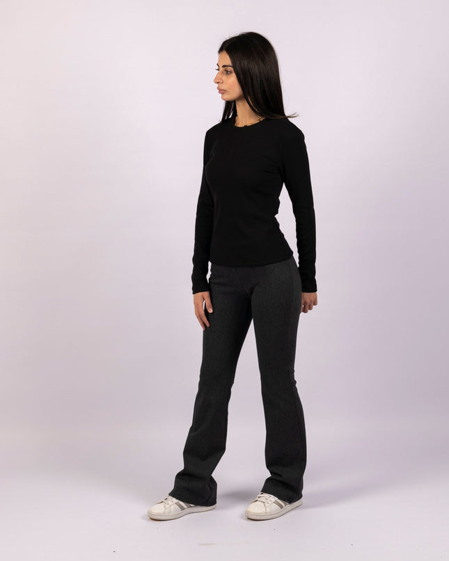 Dark Charcoal | Women Flare Leggings - Women Flare Leggings - Jobedu Jordan