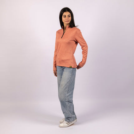 Dark Coral | Women Quarter Zip Sweater - Women Quarter Zip Sweater - Jobedu Jordan
