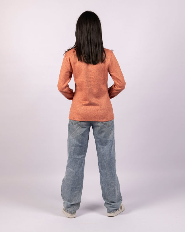 Dark Coral | Women Quarter Zip Sweater - Women Quarter Zip Sweater - Jobedu Jordan