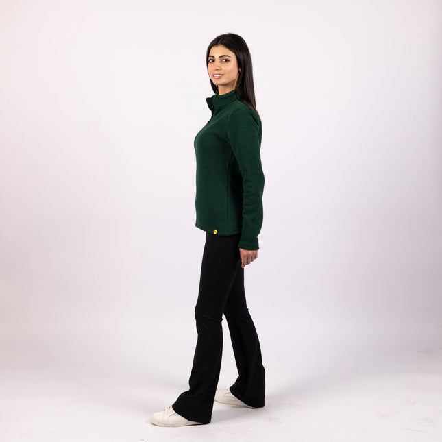 Dark Jungle Green | Women Quarter Zip Sweater - Women Quarter Zip Sweater - Jobedu Jordan