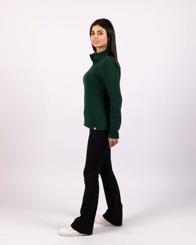 Dark Jungle Green | Women Quarter Zip Sweater - Women Quarter Zip Sweater - Jobedu Jordan