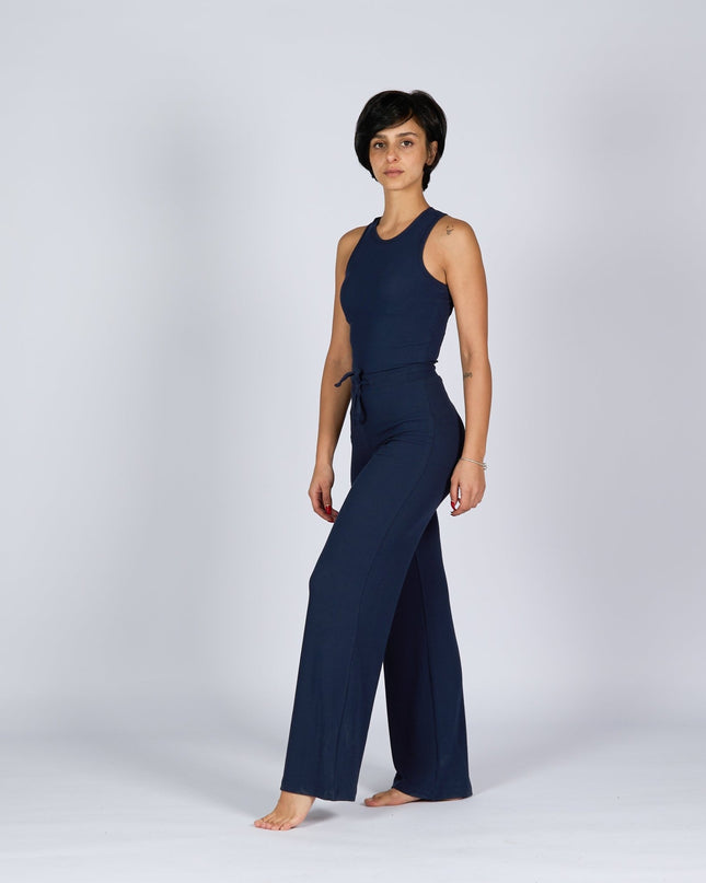 Dark Navy | Women Ribbed Tank Top T-Shirt - Ribbed Tank Top T- Shirt - Jobedu Jordan