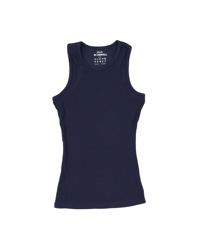 Dark Navy | Women Ribbed Tank Top T-Shirt - Ribbed Tank Top T- Shirt - Jobedu Jordan