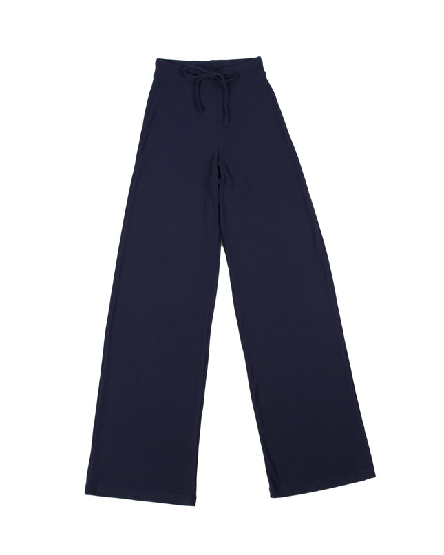 Dark Navy | Women Ribbed Wide Leg Lounge Pants - Women Ribbed Wide Leg Lounge Pants - Jobedu Jordan