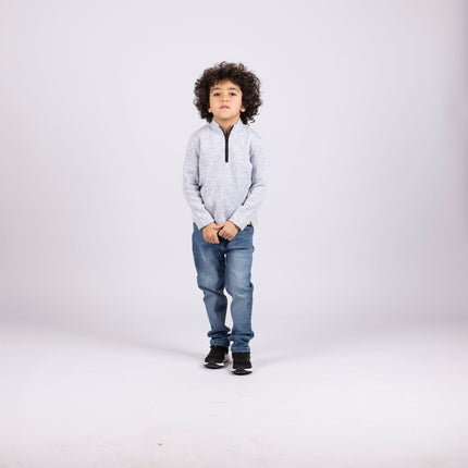 Foam Blue | Kids Quarter Zip Sweater - Kids Quarter Zip Sweater - Jobedu Jordan