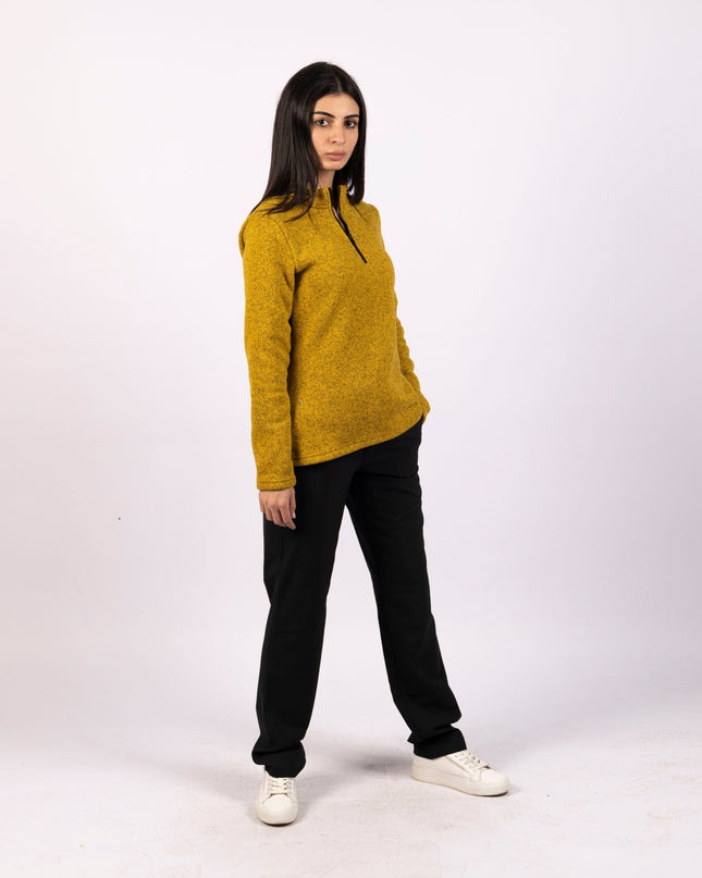 Gamboge | Women Quarter Zip Sweater - Women Quarter Zip Sweater - Jobedu Jordan