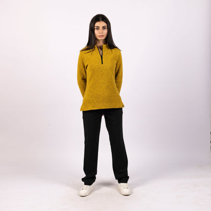 Gamboge | Women Quarter Zip Sweater - Women Quarter Zip Sweater - Jobedu Jordan