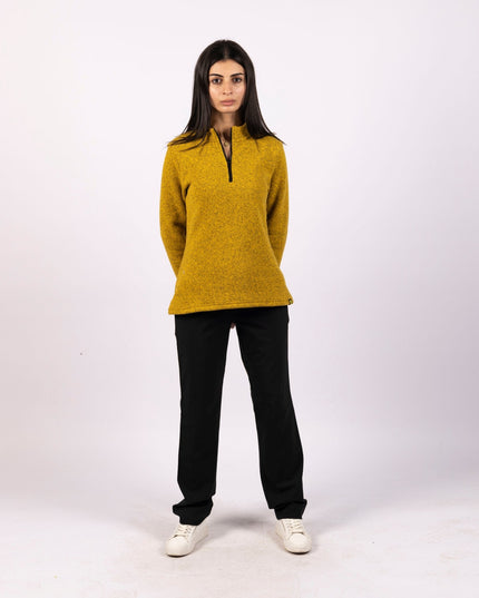 Gamboge | Women Quarter Zip Sweater - Women Quarter Zip Sweater - Jobedu Jordan